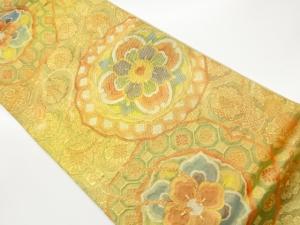 蜀江華文に鏡裏模様織出し袋帯